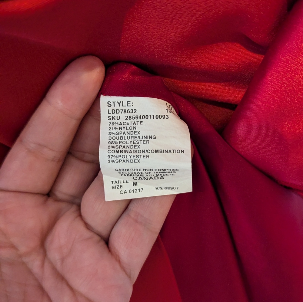 Stylish Red Ruffle Midi Dress By Le Château - Picture 5 of 6